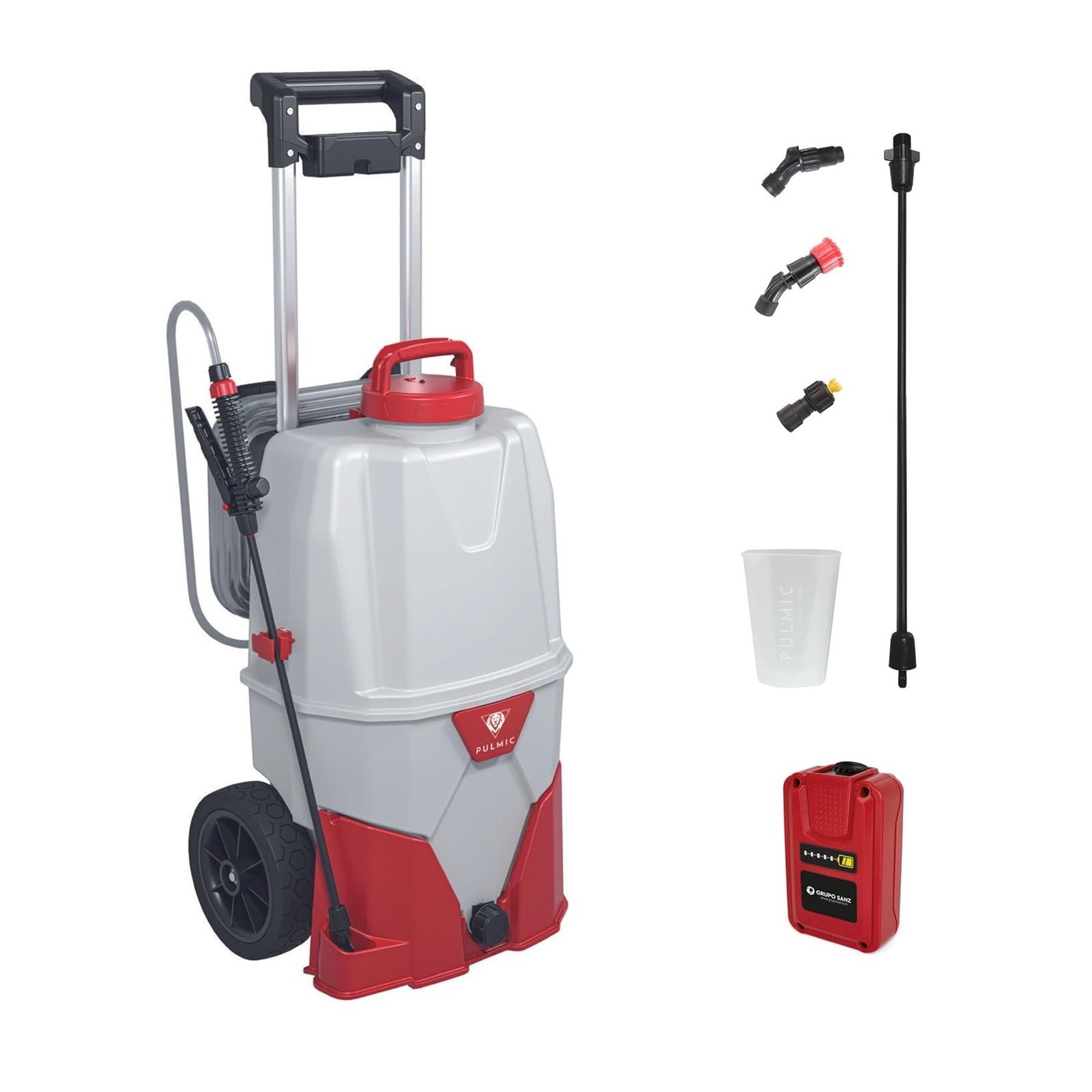 Akumuliatorinis sodo purkštuvas Pulmic Pegasus 35L su ličio baterija ir vežimėliu