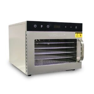 Vaisių džiovyklė Wartmann® WM-2206 DH nerūdijančio plieno, 6 padėklai + Dovana